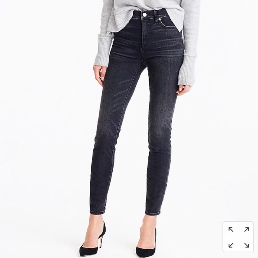 J.Crew 9” Charcoal Wash Toothpick Jeans